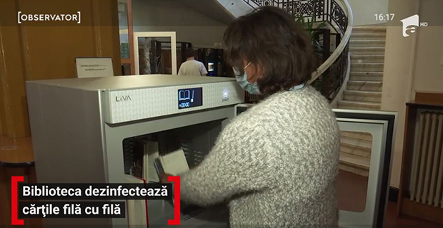 Antena1 Observator Biblioteca dezinfecteaza cartile fila cu fila